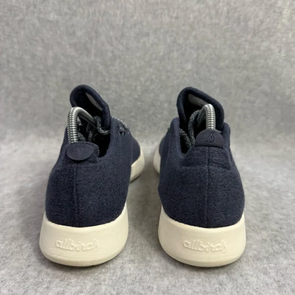 Allbirds Shoes Womens 8 Wool Runner WR Navy Blue White‎ Low Top Casual Sneakers